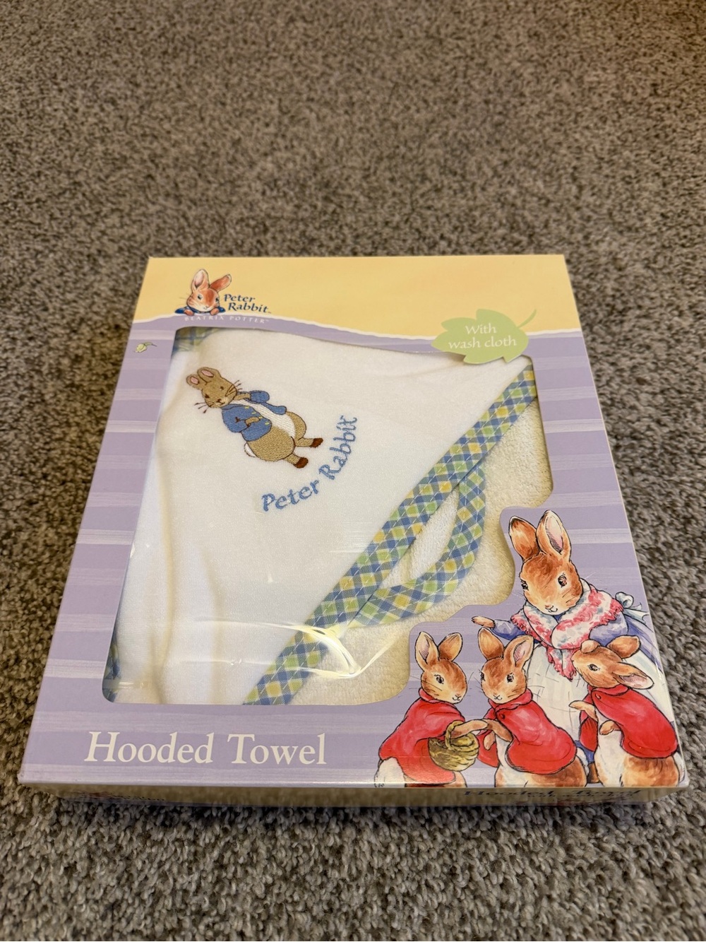 Peter Rabbit Hooded Towel- NEW IN BOX